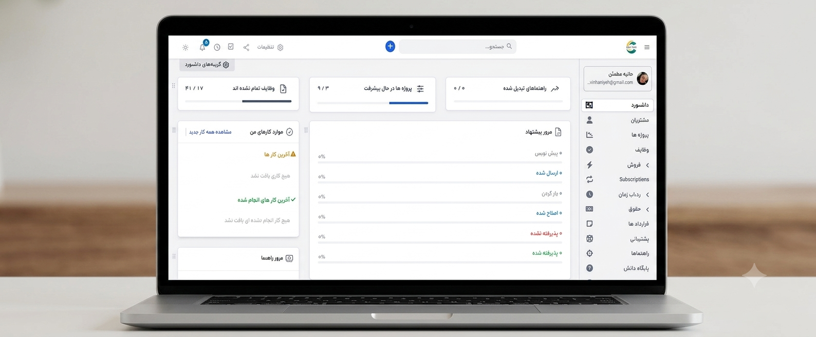 نمایش پنل با تقویم شمسی