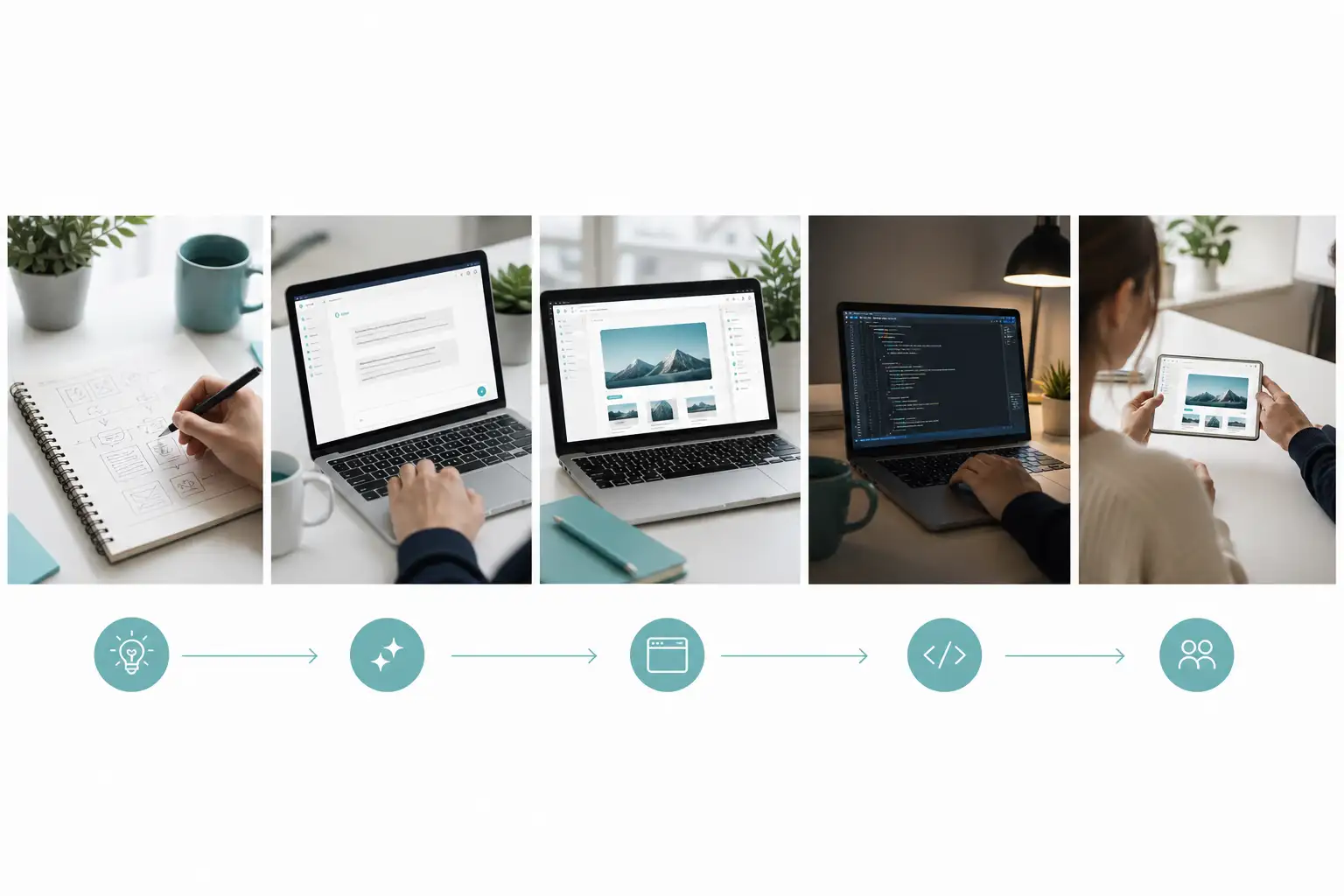 Step-by-step process of building software with AI